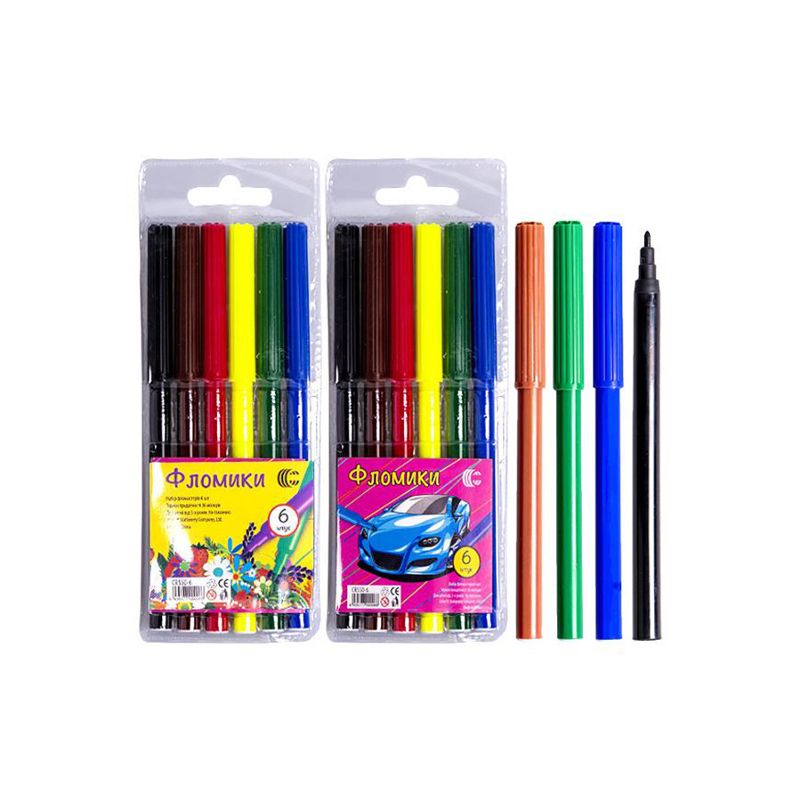 Дитячі Фломастери "Фломіки" COLOR-IT CR550-6 6 кольорів, фото 1