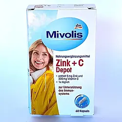 Mivolis Zinc+C Depot цинк + вітамін с 60 капсул