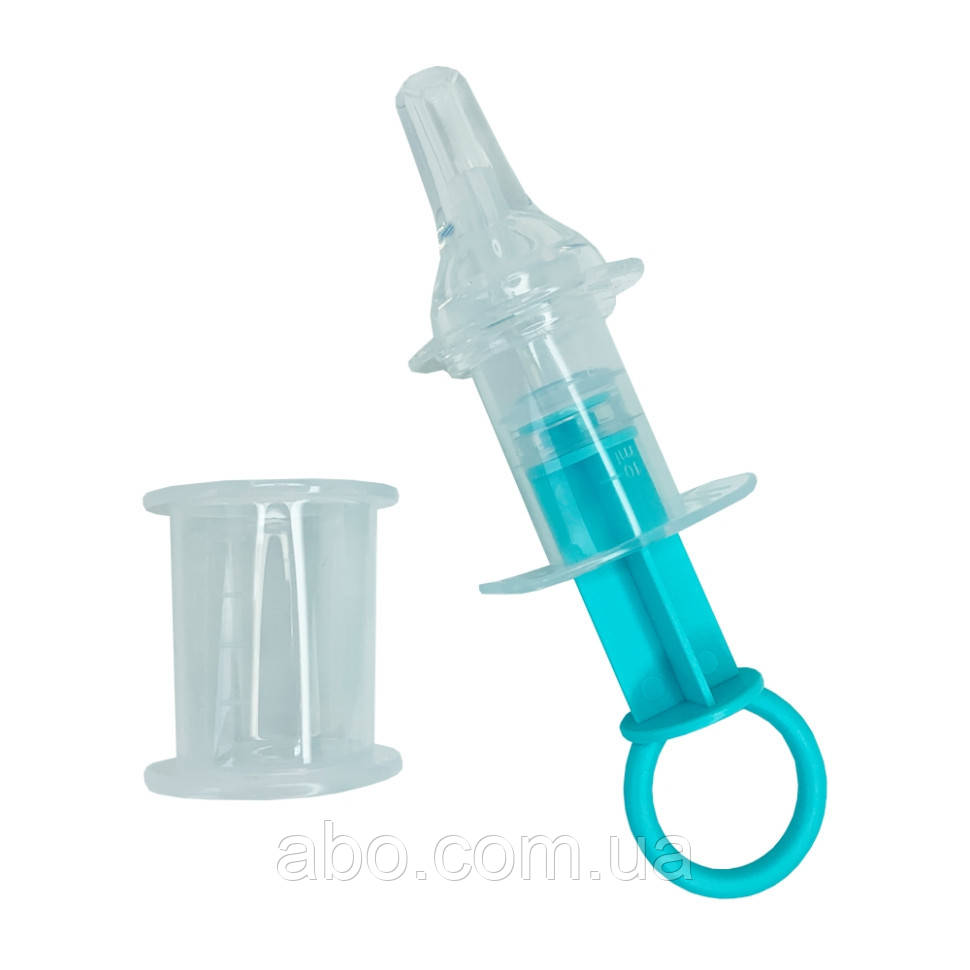 Дитячий Шприц-дозатор для ліків MGZ-0719(Turquoise) із мірним стаканчиком, фото 1