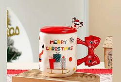 Чашка новорічна з кришкою