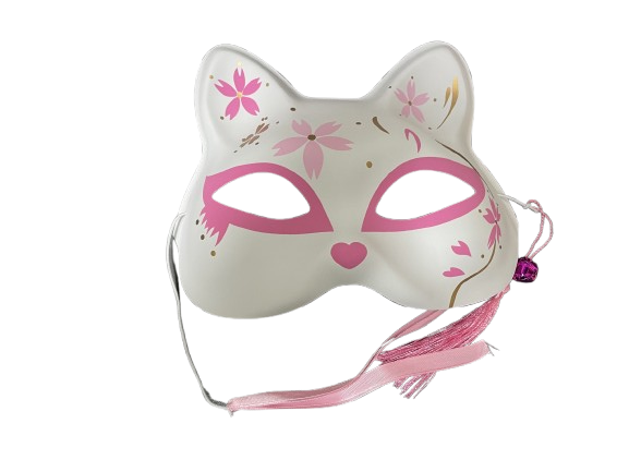 Маска Кіцуне Японської Лисиці Kitsune рожева 18х17 см ABC