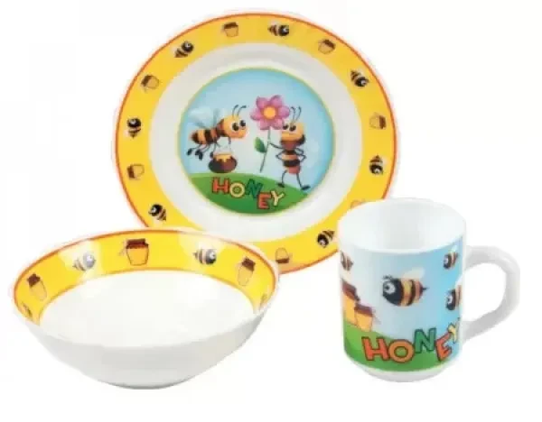 Дитячий набір посуду Vittora Мед VT-407H 3 предмети, фото 1