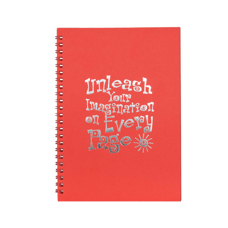 Скетчбук "Дай волю своїй уяві" 13102-KR з червоними листами, А5, на спіралі, фото 1