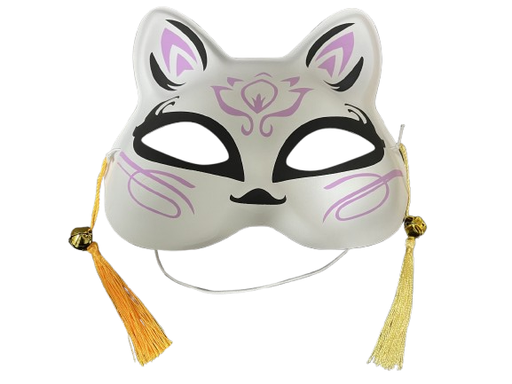 Маска Кіцуне Японської Лисиці Kitsune фіолетова 18х17 см ABC