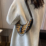 Жіноча сумка 7513 багет тигрова, фото 4