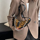 Жіноча сумка 7513 багет тигрова, фото 10