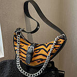 Жіноча сумка 7513 багет тигрова, фото 2