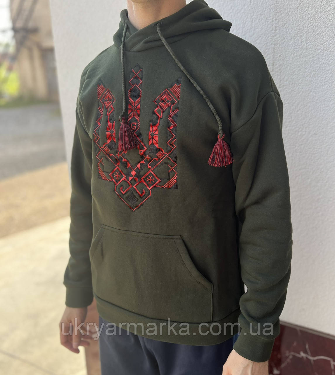 Чоловічий утеплений світшот - худі  "Патріотичний"