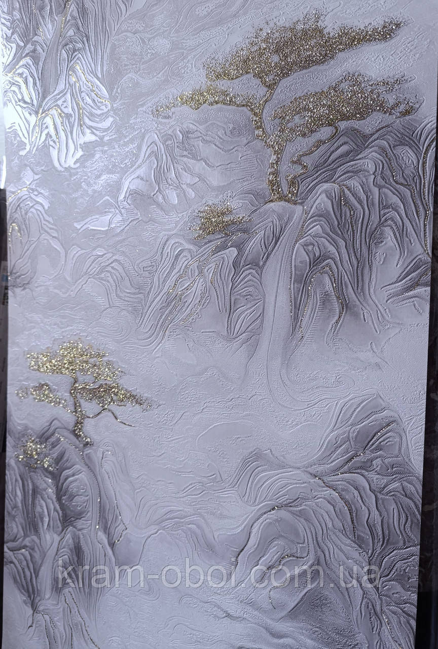 Слов'янські шпалери КФТП вологостійкі винілові на паперовій основі супер мийка 10м*0,53 9В49 Бонсай 5864-10, фото 1