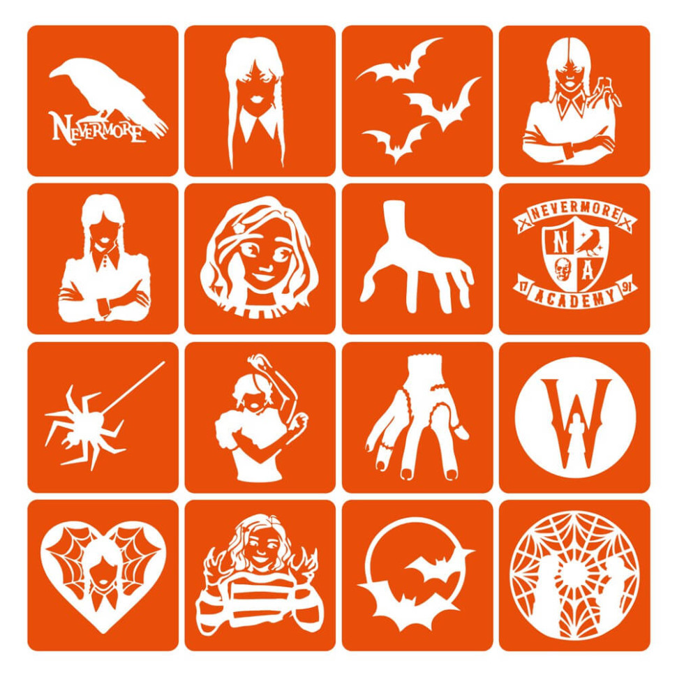 Набір трафаретів для біо-тату "Wednesday" wednesday-16, фото 1