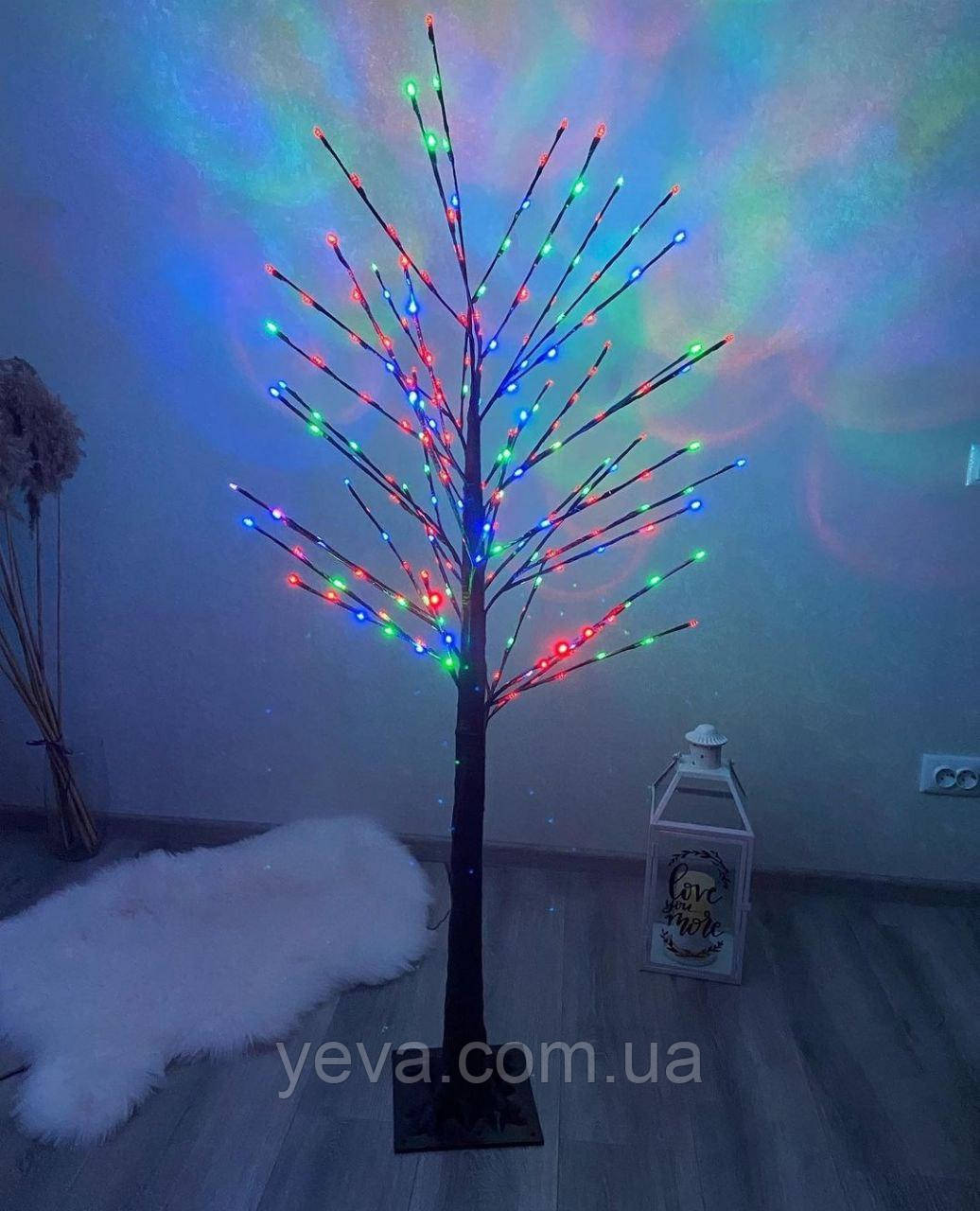 Світлодіодне дерево для дому 225 led 1.5 м, Гірлянди для прикраси будинку, Новорічне дерево що світиться