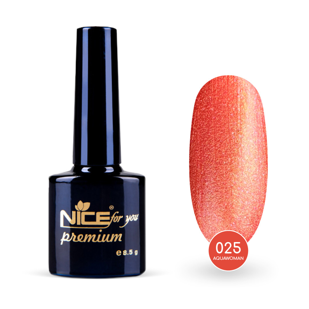 Гель-лак Nice for you Aquawoman Premium №025 Кораловий 8.5 г
