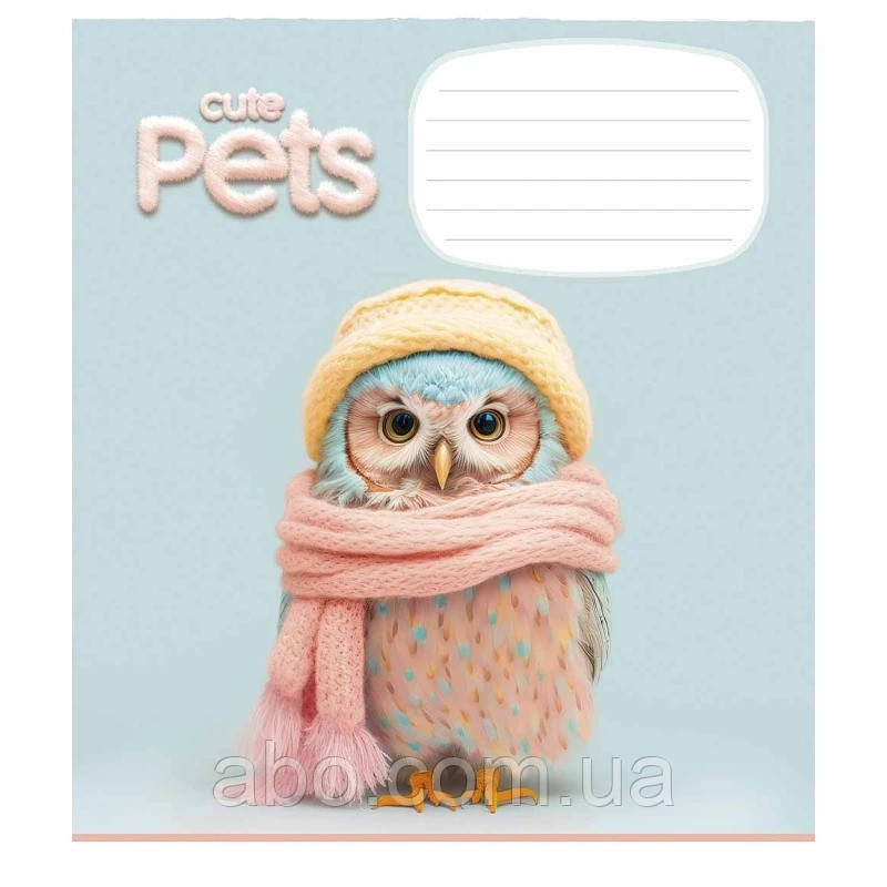 Зошит учнівський "Cute pets" 012-3253K-4 в клітинку, 12 аркушів, фото 1