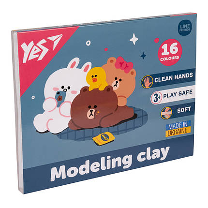 Пластилін YES Line Friends 540675 16 кольорів 320 г ID 4918636, фото 1