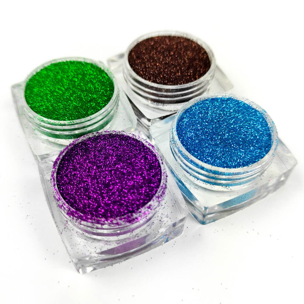 Набір гліттера для біо-тату «Базовий №3» glitter-set-4x-3, 4 кольори, фото 1
