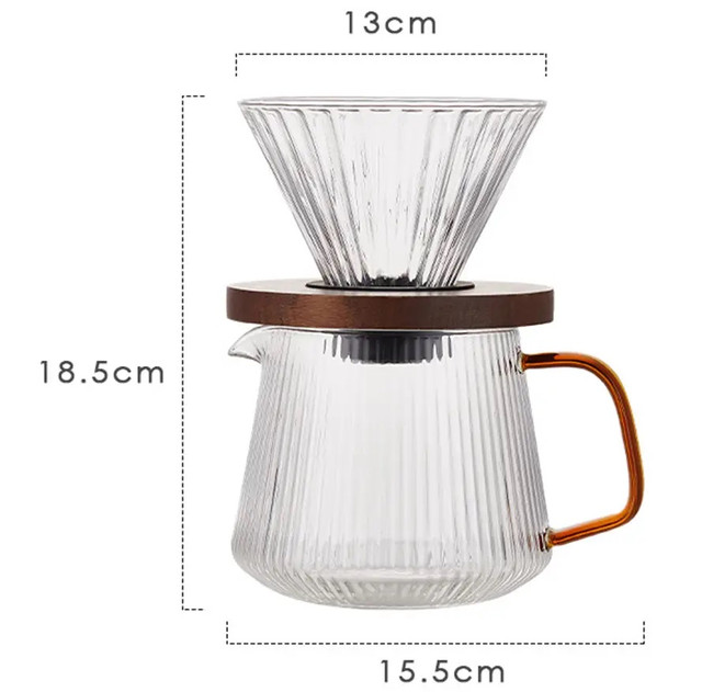 Набор Glass Сopper V60 Заварник 600 мл. Пуровер 02 "Сидамо"