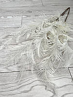 Гілка для новорічного декору . Потрійне біле перо ( 80 см ), фото 5