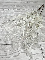 Гілка для новорічного декору . Потрійне біле перо ( 80 см ), фото 6