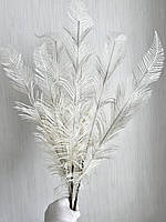 Гілка для новорічного декору . Потрійне біле перо ( 80 см ), фото 3