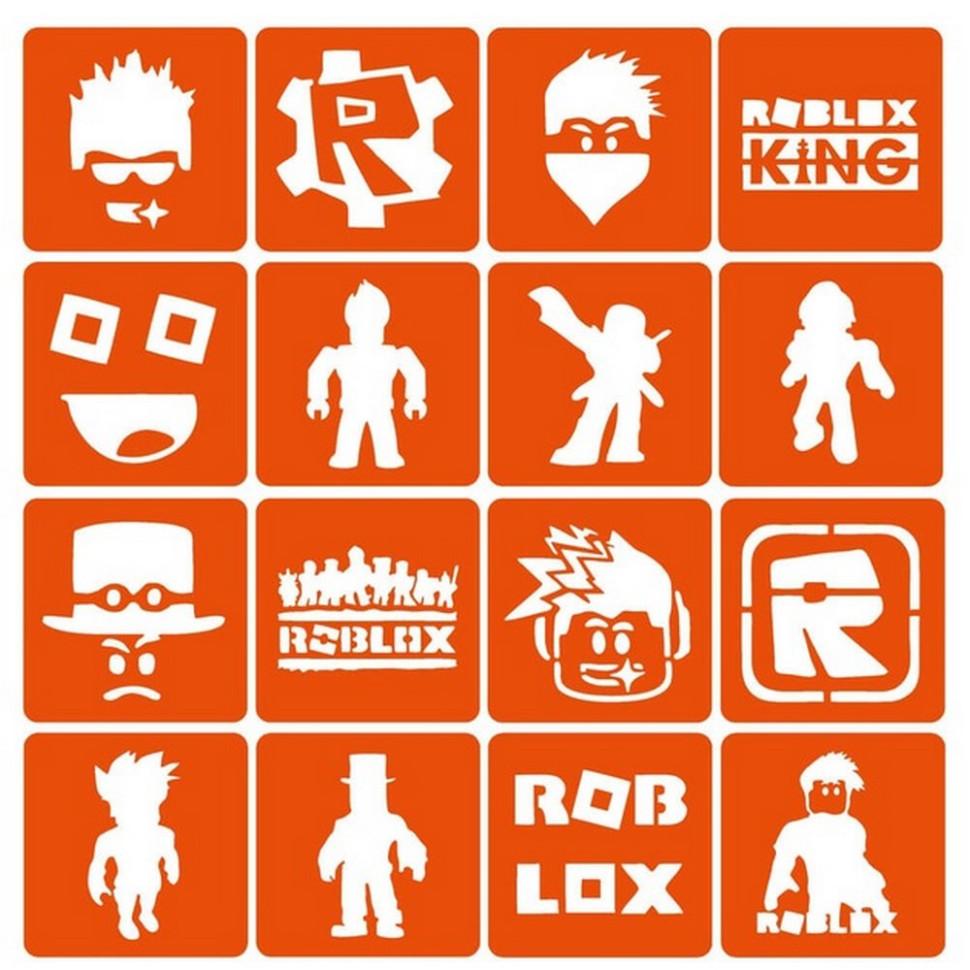 Набір трафаретів для біо-тату "Roblox" Roblox_simple-16, фото 1