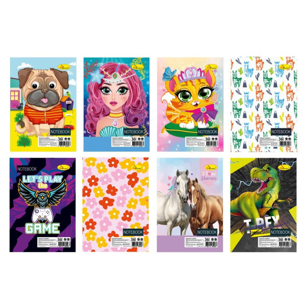 Блокнот дитячий А7 АП-1714 на пружині 36 аркушів, асортимент, фото 1