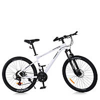 Велосипед SKD75 MTB 2605-2, 26 дюймів, сталева рама 16 Sunrun 24SP білий