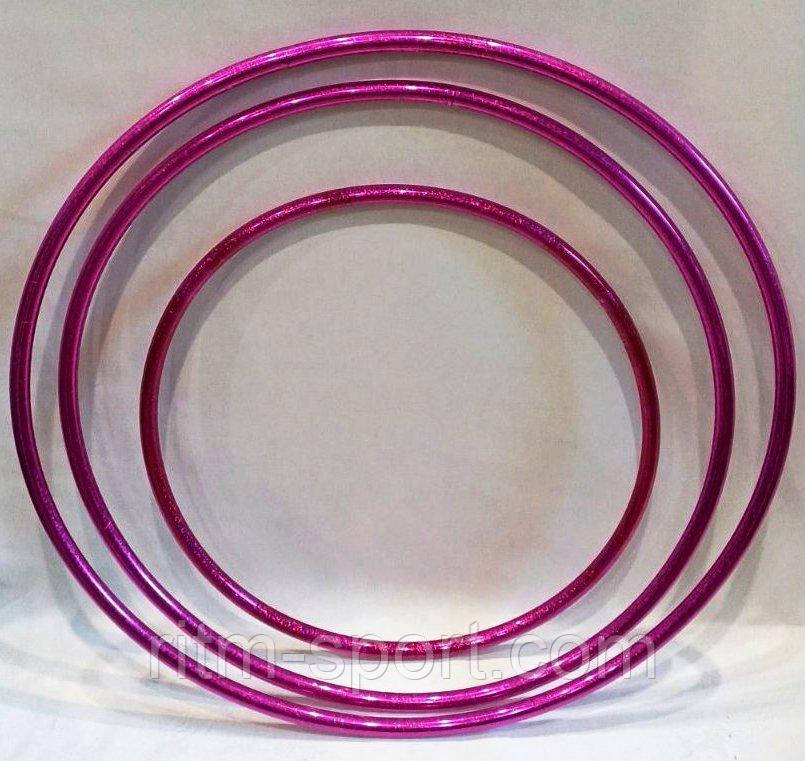 Обруч для художньої гімнастики в блискучому рожевому обвитку