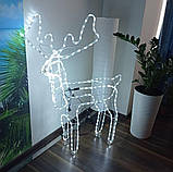 Новорічний олень світиться 120 см з поворотом голови, Світлодіодний олень 3D, Новорічний декор для дому, фото 9