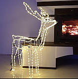 Новорічний олень світиться 120 см з поворотом голови, Світлодіодний олень 3D, Новорічний декор для дому, фото 10