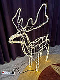 Новорічний олень світиться 120 см з поворотом голови, Світлодіодний олень 3D, Новорічний декор для дому, фото 5