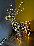 Новорічний олень світиться 120 см з поворотом голови, Світлодіодний олень 3D, Новорічний декор для дому, фото 6