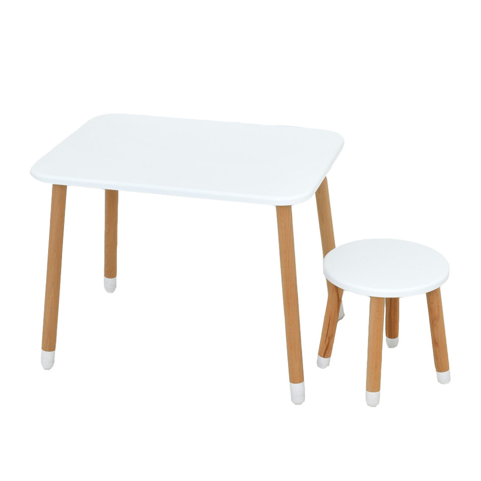 Дитячий стіл з табуреткою 04-026W МДФ, дерево, білий, фото 1