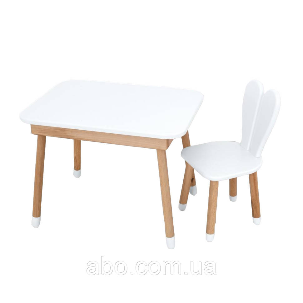 Столик зі стільчиком Babmi 04-027W-TABLE зайчик, білий