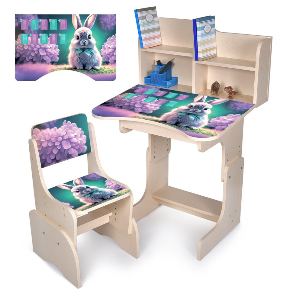 Дитяча Парта N 2071-1-2 дерево, зі стільчиком, фото 1