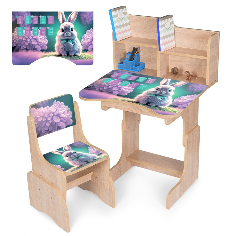 Дитяча Парта N 2071-1-3 дерево, зі стільчиком, фото 1