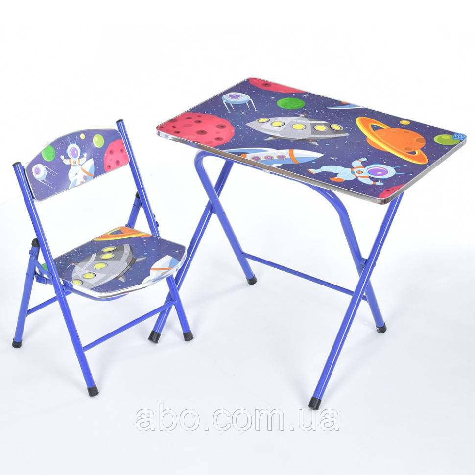 Дитячий Столик M 19-SPACE, складаний, стільниця 60 х 40 см, 1 стільчик