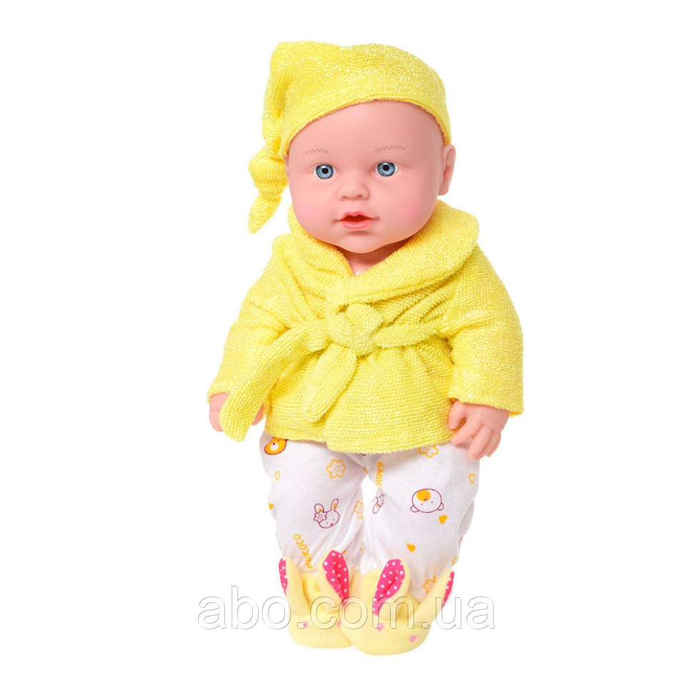 Дитячий ігровий Пупс в піжамі 252-A(Yellow) 36 см, звук, жовтий, фото 1