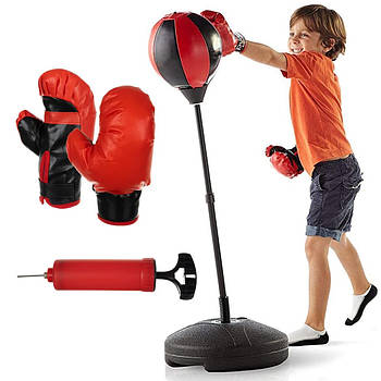 Дитячий набір для боксу Груша (80-110см) + Перчатки / Боксерська груша на стійці / Дитячий боксерський набір