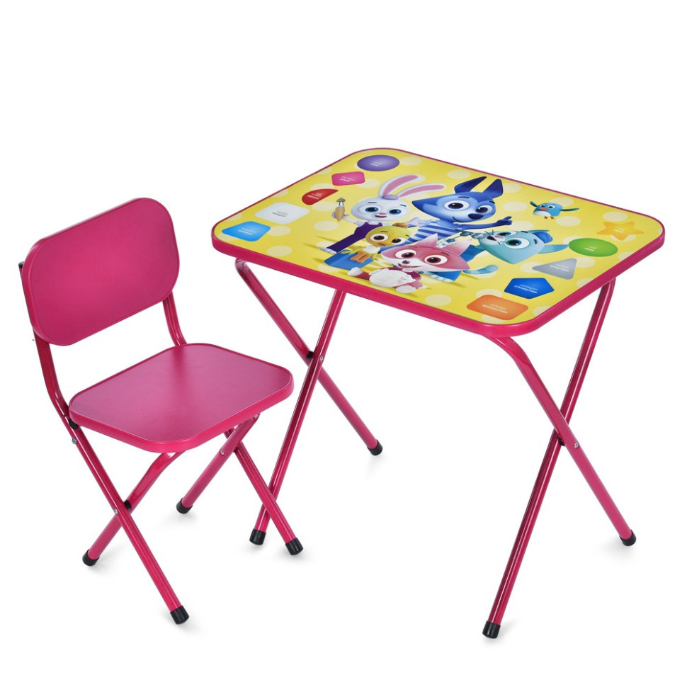 Дитячий столик складаний зі стільчиком M 5964-8 малиновий, фото 1