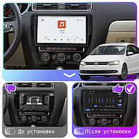 Штатна магнітола 10" Lesko для Volkswagen Jetta VI 2010-2015 4/64 QLED CarPlay 4G Wi-Fi GPS 360 Prime 6шт, фото 3