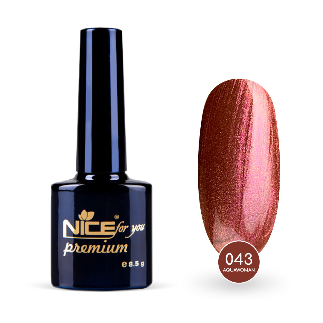 Гель-лак Nice for you Aquawoman Premium №043 Бронзово-рожевий 8.5 г, фото 1