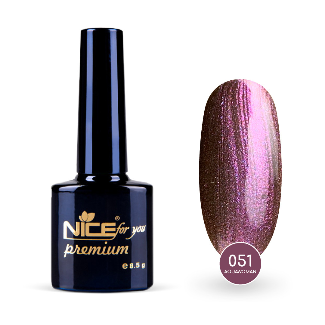 Гель-лак Nice for you Aquawoman Premium №051 Коричнево-фіолетовий 8.5 г