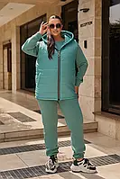 Молодіжний спортивний костюм-трійка з жилеткою на синтепоні 3 нитки флісі! чорний 42 -44