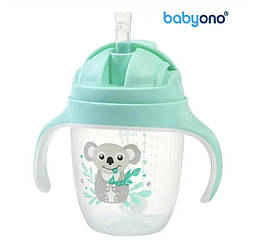 Поїлка непроливайка обтяженою соломкою та герметичною кришкою BabyOno Коала, 6м+ 240мл (Бебіоно)1464/03