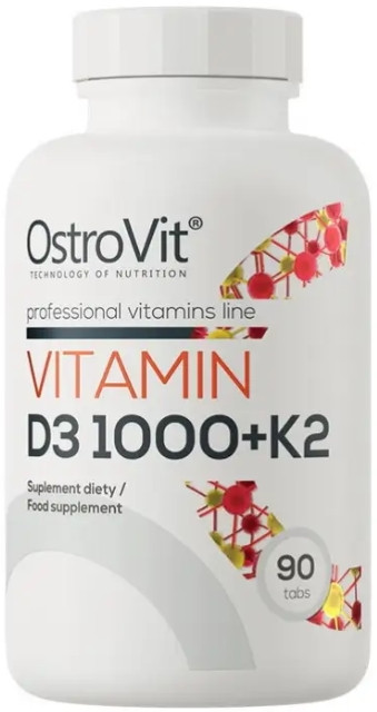 Вітамін Д3+К2 OstroVit Vitamin D3 1000 + K2 90 таблеток