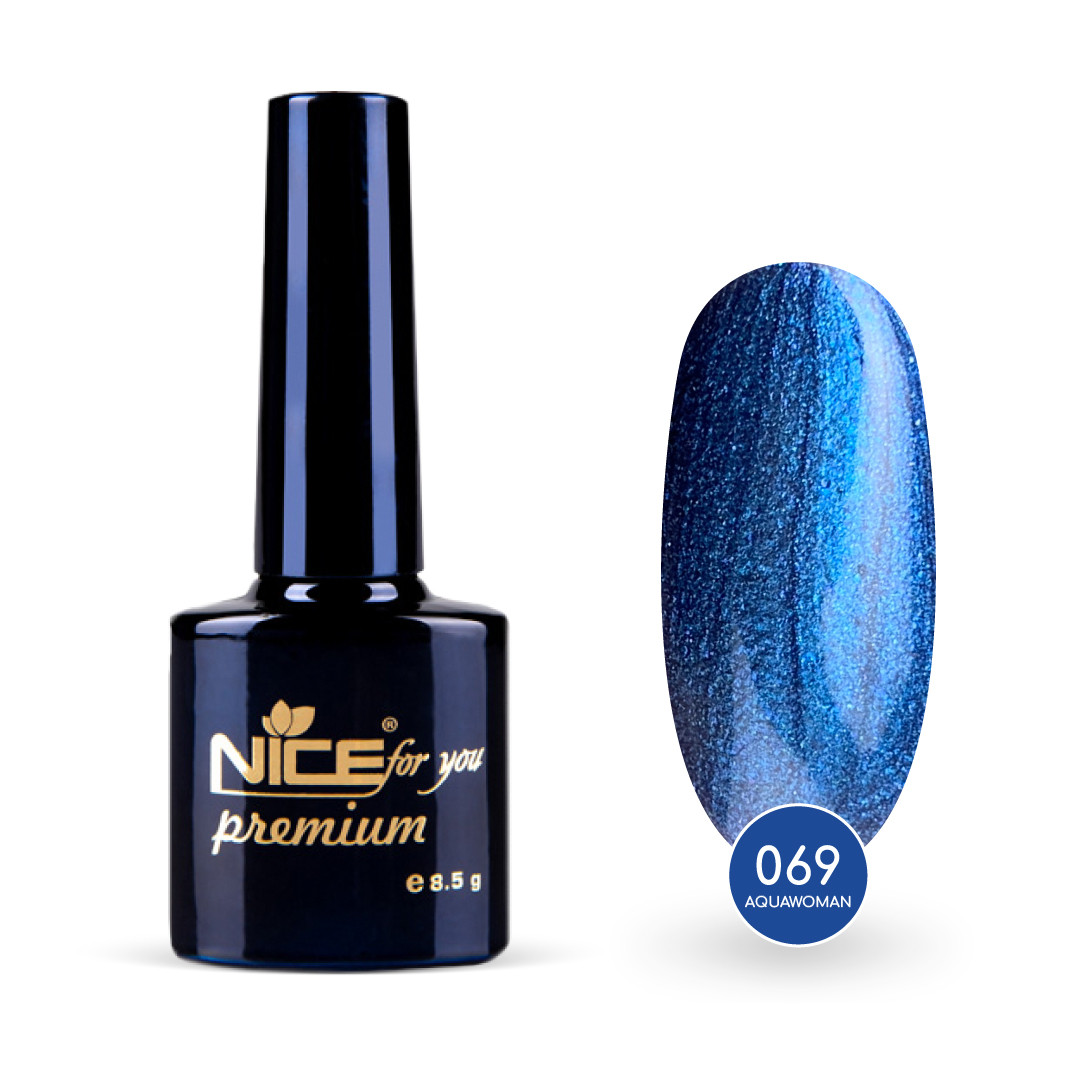 Гель-лак Nice for you Aquawoman Premium №069 Синій 8.5 г