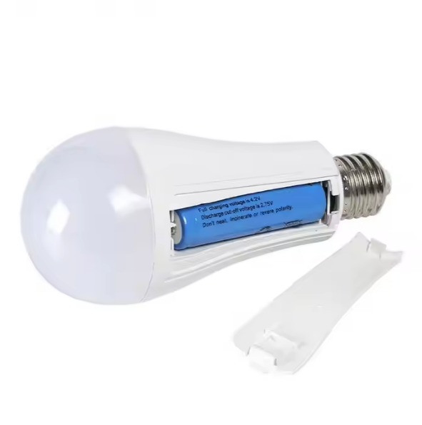 Лампа кемпінг у цоколь PL-15W E27, 15W, 2x18650, AC/DC, з ковпачком