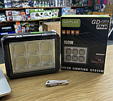 💛Портативний кемпінговий ліхтар Solar Lighting System GD-2207A із сонячною панеллю та функцією PowerBank, фото 4