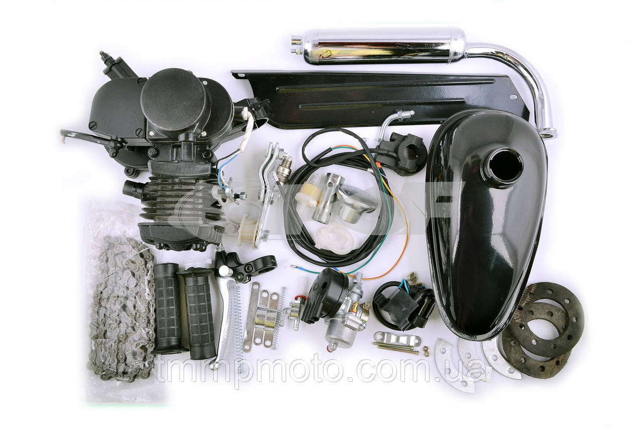 Веломотор / мотовелосипед в сборе 80см3/ 80 сс заводского качества без стартера полный комплект - фото 2 - id-p170995708