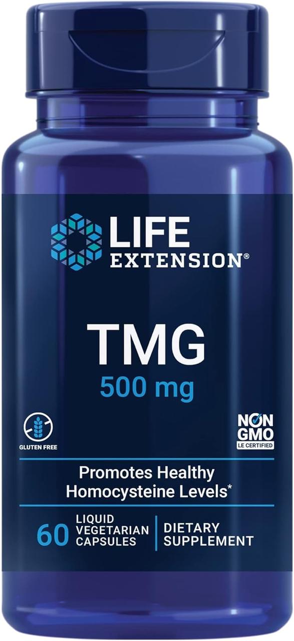 Life Extension, ТМГ, 1000 мг у порції, 60 вегетаріанських капсул (500 мг в 1 капсулі)